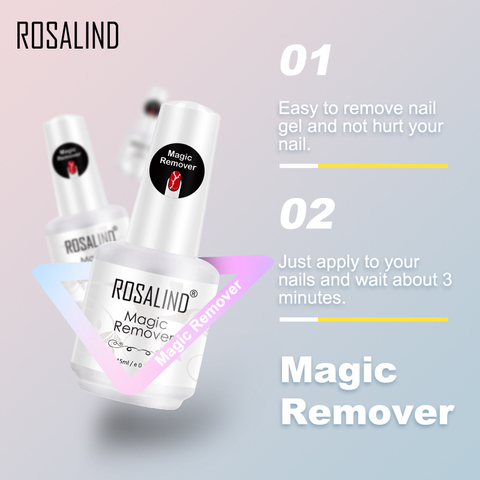 ROSALIND-Removedor para esmalte en gel, líquido para remover de manera rápida y limpieza en 2-3 minutos la capa superior y base de esmalte en gel de uñas UV ► Foto 1/6