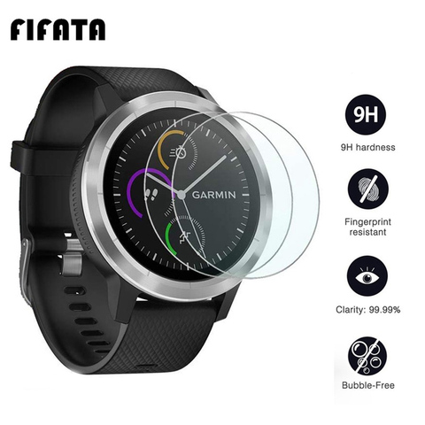 FIFATA 2 uds HD película protectora de vidrio templado para Garmin Fenix 6 6S 6X 5 5S 5X/Forerunner 245/945/Vivoactive 3 pantalla película ► Foto 1/6