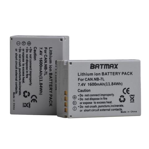 Batmax 1600mAh NB-7L NB 7L nb 7l la cámara Li-Ion batería para Canon PowerShot G10 G11 G12 SX30IS ► Foto 1/6