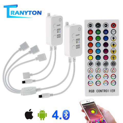 Controlador Led RGB DC5-24V, Control de música por Bluetooth, 40 teclas, 16 millones de colores con modo de temporizador para tira 5050 2835 ► Foto 1/6