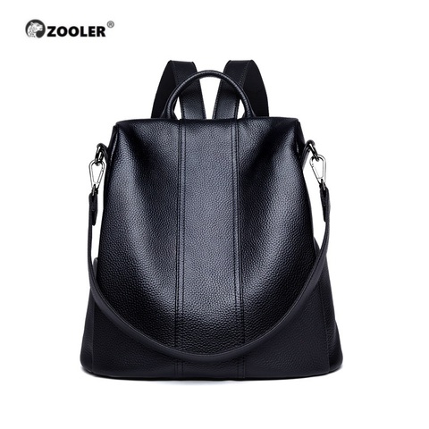 Mochila De cuero auténtico de alta calidad para mujer, bolso de viaje de piel auténtica, Estilo Vintage, sólido, Z176 ► Foto 1/6