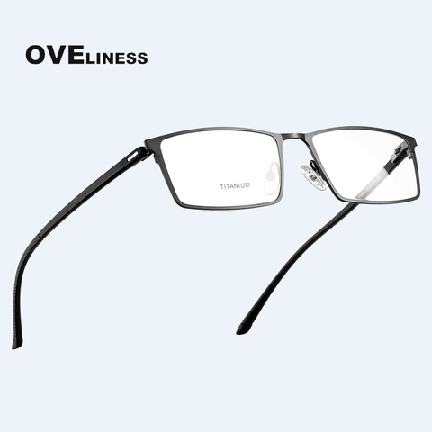Gafas cuadradas de Montura de gafas de aleación de titanio ultraligeras para hombre, lentes ópticas de lectura 2022, gafas de prescripción de miopía ► Foto 1/6