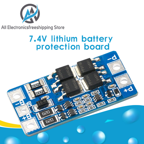 2S 10A 7.4V 18650 lithium battery protection board 8.4V balanced function/overcharged protection Good ► Foto 1/6