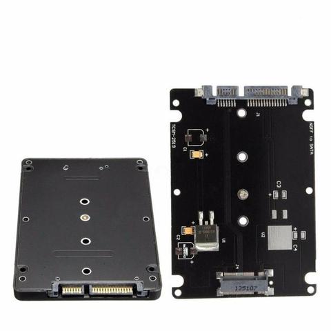 Funda de tarjeta adaptadora M.2 NGFF a SATA SSD/MSATA a SATA de 2,5 pulgadas, llave B para adaptador de PC M2 + M, enchufe de escritorio NGFF ► Foto 1/6