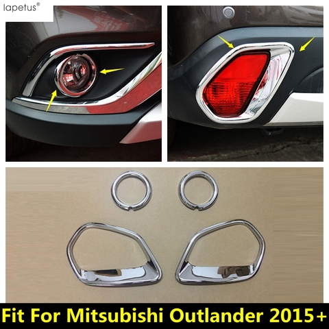 Lapetus accesorios para Mitsubishi Outlander 2015 - 2022 frente a la cabeza de la luz de niebla y anillo de luz antiniebla trasera de Kit de cubierta Trim ► Foto 1/6