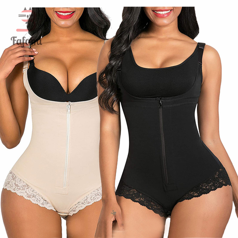 Body Shaper posparto para mujeres embarazadas, Corset sin costuras con Control de abdomen, faja de encaje colombiano, Body de busto abierto con cremallera de encaje, fajas reductoras fajas post parto embarazo ► Foto 1/6