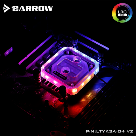 Barrow LTYK3A-04-V2, bloques de agua para CPU RyzenAMD/AM4/AM3, LRC RGB v2, bloque de refrigeración de agua acrílico, cpu, refrigerador, radiador de cpu ► Foto 1/3