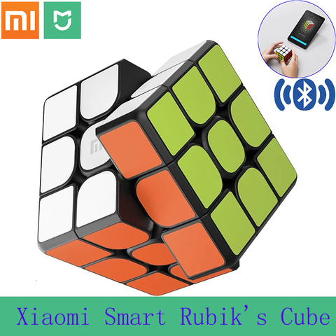 Xiaomi-cubo mágico inteligente Mi Rubik, funciona con la aplicación Mijia, conexión Bluetooth, estructura de carreras para aprender a jugar ► Foto 1/1