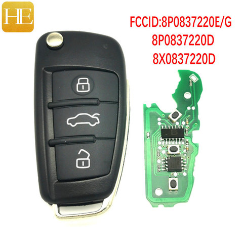 HE Xiang-mando a distancia para coche, mando a distancia para Audi A3, S3, A4, S4, TT, años 2005 a 2013, 8P0837220D, 434 Mhz, Chip ID48, Control inteligente, llave abatible DIY ► Foto 1/6