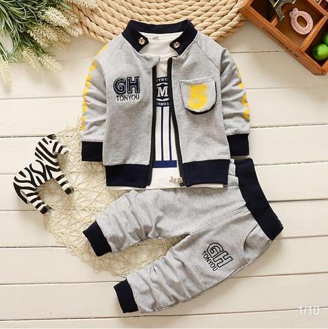 Conjunto de ropa para bebés, Tops + Pantalones con capucha de algodón a la moda, conjuntos de 2 uds., chándal infantil, conjuntos de ropa para niños recién nacidos ► Foto 1/6