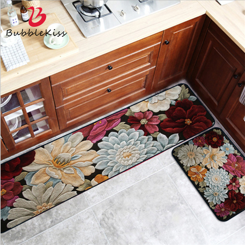 Alfombra de burbujas para cocina, tapete con estampado Floral americano, 40cm x 60cm, resistente a la corrosión, para Baño ► Foto 1/6