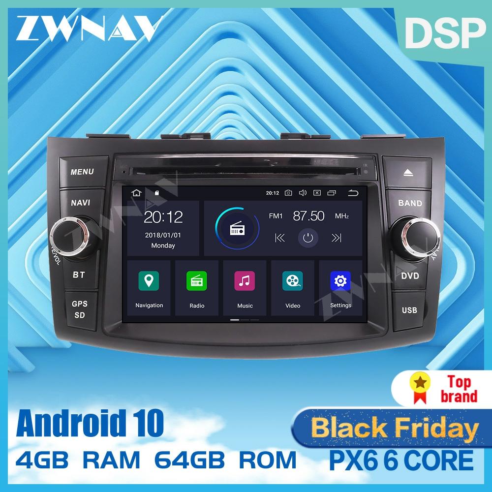 PX6 DSP IPS pantalla 4 + 64G Android 10,0 GPS para coche Navi Radio Audio estéreo para SUZUKI SWIFT 2011-2016 DVD reproductor multimedia de la unidad ► Foto 1/6