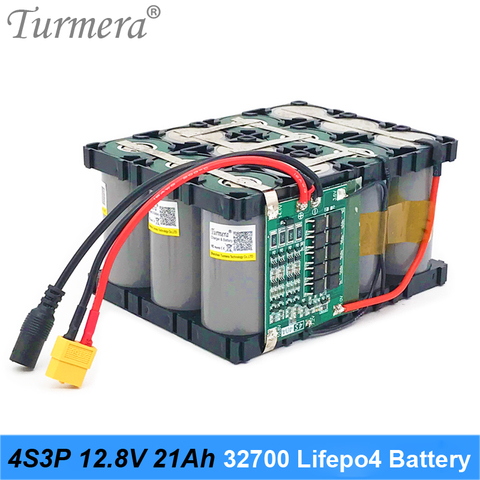 Paquete de baterías Turmera 32700 Lifepo4 4S3P 12,8 V 21Ah con 4S BMS equilibrado de 40 a para barco eléctrico y fuente de alimentación ininterrumpida de 12V ► Foto 1/6