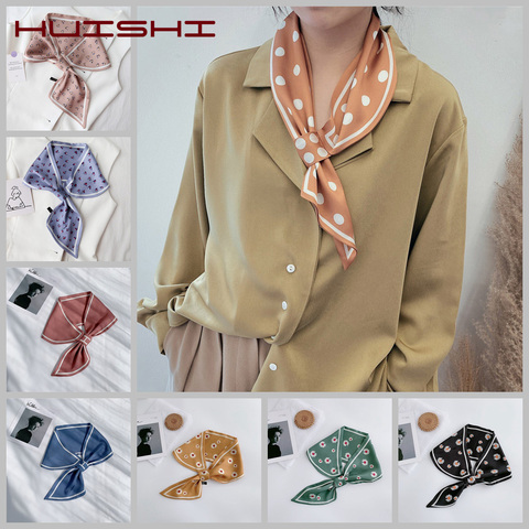 HUISHI-bufandas largas y delgadas mujeres y bufanda pequeña sin nudos, cintas para el pelo, bolso de accesorios, cinta colorida - Historial de y revisión | Vendedor de AliExpress -