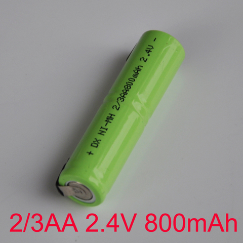 1-5 uds 800MAH 2,4 V 2/3AA paquete de baterías Ni-Mh Ni Mh celda con soldadura de pines para maquinilla de afeitar eléctrica de afeitar ► Foto 1/3