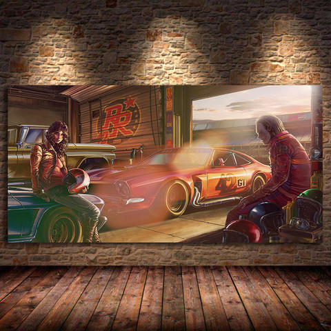 Vintage coche carteles Ferrari Classic Racing coche de dibujos animados arte ArtPicture lienzo impreso pintura para el hogar Decoración Para sala de estar ► Foto 1/6