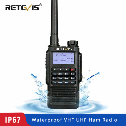 Retevis RT87 profesional IP67 Walkie Talkie impermeable 5 W 128CH VHF UHF de banda Dual Scrambler VOX FM Radio de dos vías walkie-Talkie ► Foto 1/6