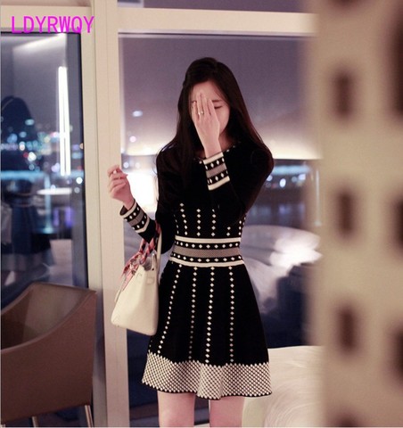 LDYRWQY-nueva cubierta de vientre para mujer, vestido básico de punto grueso, primavera y otoño, 2022 ► Foto 1/6