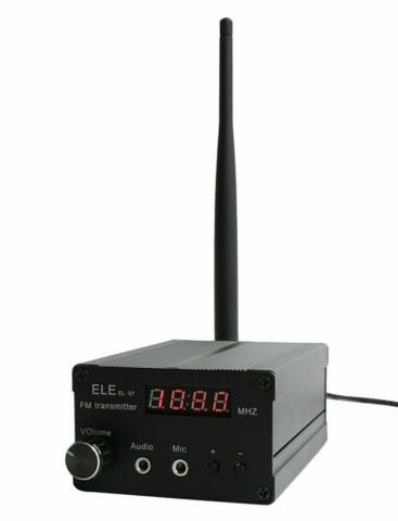 Transmisor FM estéreo 87-108MHZ 5W, 0,2 W, 1W, 3W, 5w de potencia ajustable, antena y fuente de alimentación ► Foto 1/1