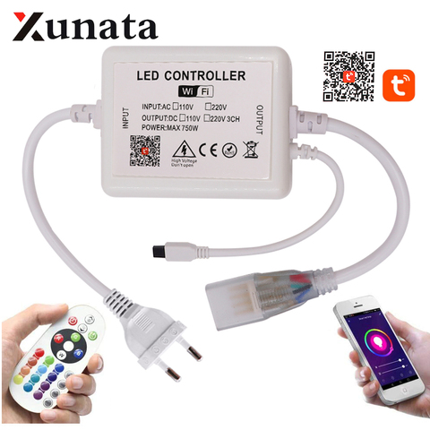 Control WIFI 750W con controlador de 24key remoto para 5050 LED 2835 RGB tira de luz de neón de la UE Reino Unido es 220V 110V ► Foto 1/6