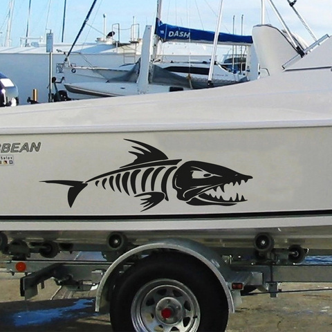 Lage-adhesivos de hueso de pez para cuerpo de barco, calcomanía de estilismo para capó de motor, decoración, pegatina de crucero, Mural, cubiertas de vinilo, autoadhesivo, tamaño grande ► Foto 1/6