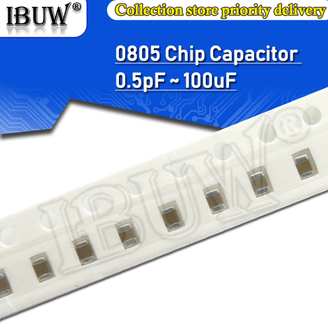 100 Uds 0805 SMD Chip condensador cerámica multicapa 0.5pF - 47uF 10pF 22pF 100pF 1nF 10nF 100nF 0,1 uF 1uF 2,2 uF 4,7 uF 10uF 22uF ► Foto 1/1