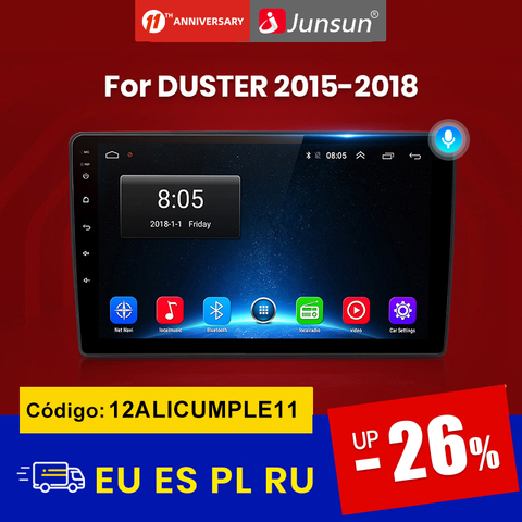 (Código:12ALICUMPLE11) Junsun V1 Android 10,0 DSP auto Radio Multimedia reproductor de vídeo para protector antipolvo para Renault Dacia Duster 2015-2022 navegación GPS 2din ► Foto 1/6