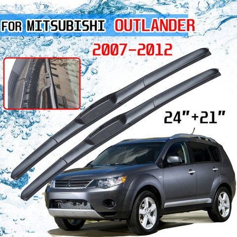 Accesorios para Mitsubishi Outlander 2007, 2008, 2009, 2010, 2011, 2012, 2rd Gen, cepillos de hoja de Limpiaparabrisas delantero para coche, gancho U J ► Foto 1/6