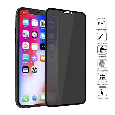 Vidrio Templado antiespía para iphone, Protector de pantalla de privacidad, cubierta completa para iphone 12 11 Pro Max 8 7plus, XS MAX XR ► Foto 1/6