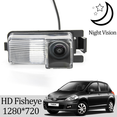 Owtosin HD 1280*720 de ojo de pez cámara de visión trasera para NISSAN Tiida/viceversa/Latio. C11 2004-2012 Backup aparcamiento Accesorios ► Foto 1/6