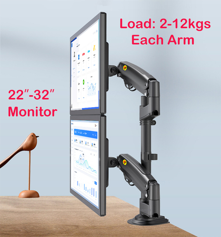 NB-Soporte de escritorio para monitor doble H180, 22 