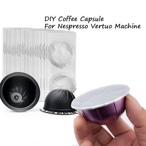 Cápsulas de café para Nespresso Vertuo Plus, tapas de cápsulas de café de alta calidad de 62mm, duraderas, cápsulas rellenables, pegatinas, tapa caliente ► Foto 1/6