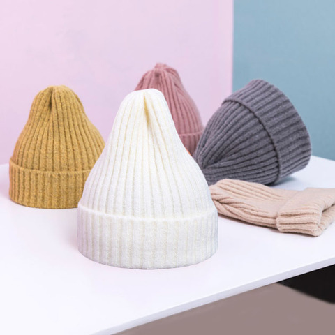 Sombrero de invierno para bebé, accesorios de punto cálido para bebé, gorro de lana para niña y niño, gorro de Color sólido para niño, gorros de boina para niño ► Foto 1/6