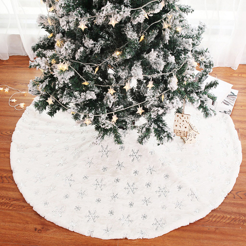 Falda de árbol de Navidad, estera de copos de nieve, decoración para el hogar, 90/120cm ► Foto 1/6