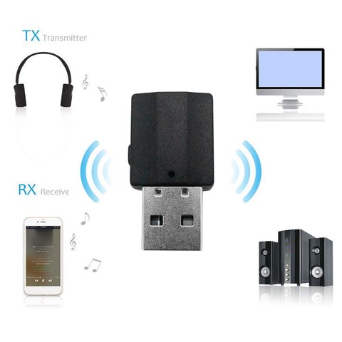 Receptor y transmisor de Audio 2 en 1 Bluetooth 5,0, adaptador inalámbrico, Mini Transmisor estéreo AUX de 3,5mm para TV, PC y coche ► Foto 1/6