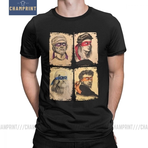 Camiseta de tortugas de ciencia para hombre, camiseta de manga corta Ninja mutante, camiseta de Humor con cuello redondo, 100% de algodón, divertidas Camisetas estampadas ► Foto 1/6