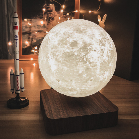 Luces Led de noche 3D, lámpara de Luna y estrella de levitación magnética, luz nocturna táctil Mars Saturn, decoración para el hogar para dormitorio, creativo con USB ► Foto 1/6