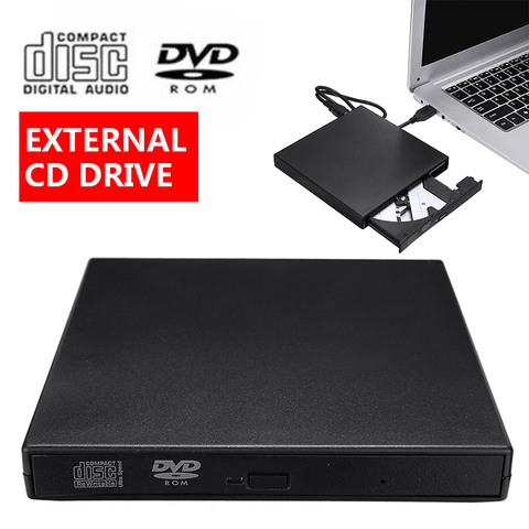 CD RW externo USB para ordenador portátil, Unidad óptica con quemador de disco, lector de unidad Combo, Windows 07/08, DVD ► Foto 1/6