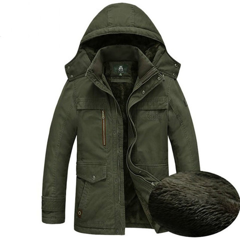 AFS JEEP marca Army Military Parka hombre invierno cálido grueso para hombre plumón chaquetas y abrigos de lana con cuello con capucha chaqueta de invierno para hombre ► Foto 1/6