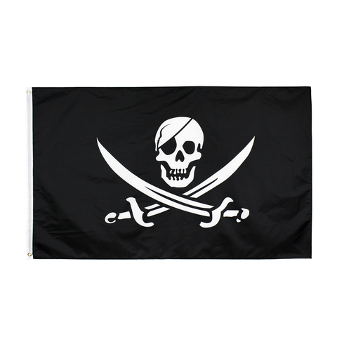 WN-hueso de calavera Jolly Roger, 60x90, 90x150cm, con doble cuchillas, Bandera de pirata para Decoración ► Foto 1/6