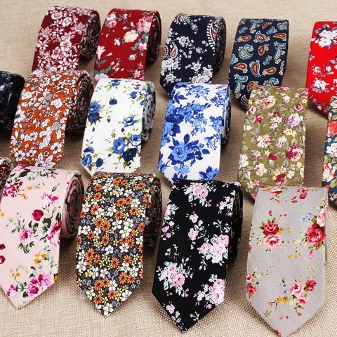 Lazos de flores clásicos hechos a mano para hombre, de 6CM Corbata de algodón, corbatas florales estrechas, regalo, corbatas informales para fiesta de boda, corbata de Cachemira ► Foto 1/6