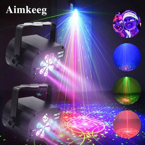 Nuevo Mini iluminación para fiesta discoteca LED UV lámpara RGB 60 128 modos USB recargable profesional efectos de escenario para DJ lámpara de Proyector láser ► Foto 1/6