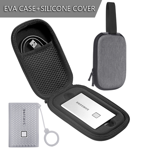 Funda protectora de almacenamiento EVA para Samsung T7 Touch, portátil, SSD, unidades externas de estado sólido, estuche de transporte con cubierta de silicona ► Foto 1/6