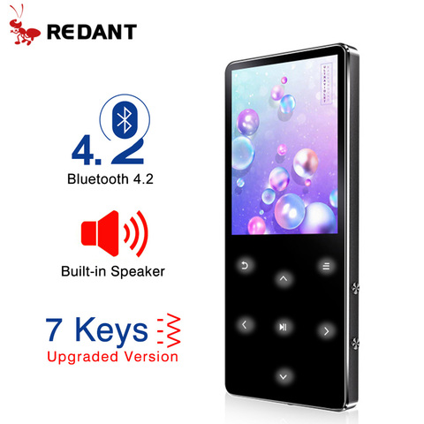 REDANT-mini reproductor de música MP3 con Bluetooth, altavoz de radio fm, MP 3 auriculares deportivos, walkman de metal portátil ► Foto 1/6