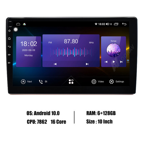 Radio con GPS para coche, reproductor Multimedia con Android, Universal, CPU 7862, 6 + 128GB, 2 Din, estéreo, autorradio, Autoaudio ► Foto 1/6