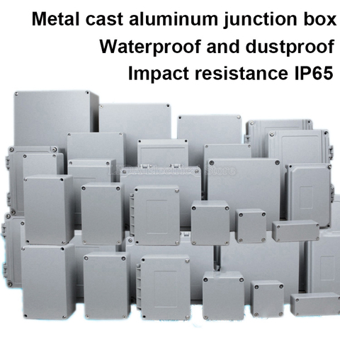 Caja de conexiones de aluminio fundido, caja de botón de metal, caja de alambre de aleación de aluminio, caja de terminales impermeable para interiores y exteriores, 1 unidad ► Foto 1/5