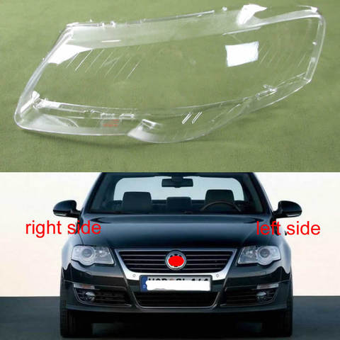 Faros delanteros transparente pantallas de lámpara faros de carcasa de la cubierta de la cáscara para VW Passat B6 R36 2006-2011 halógena y bi-xenón ► Foto 1/6