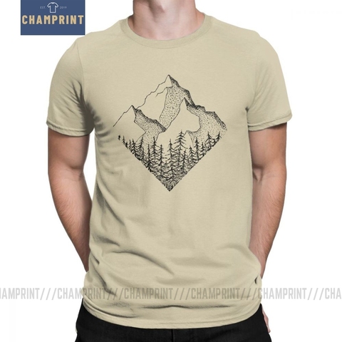 Camiseta de manga corta de algodón para hombre, camiseta informal de la gama de diamantes, para exteriores, montaña, senderismo, Parque Nacional, ropa de talla grande ► Foto 1/6