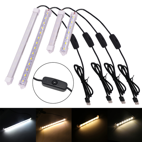 Barra de luz LED de 5V CC tira rígida alimentada por USB cubierta blanca lechosa barra de luz resistente lámpara de tubo de recarga 10cm 20cm 50cm 5630 tira LED ► Foto 1/6