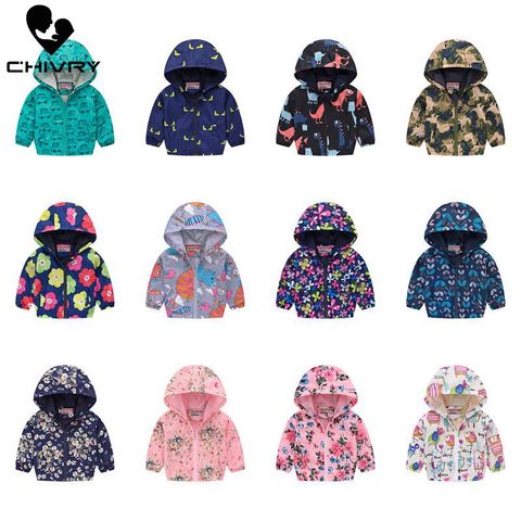 Ropa para niños, chaquetas con capucha y cremallera, rompevientos, abrigo con estampado de moda para bebés, sudaderas a prueba de agua para niñas, 2022 ► Foto 1/6